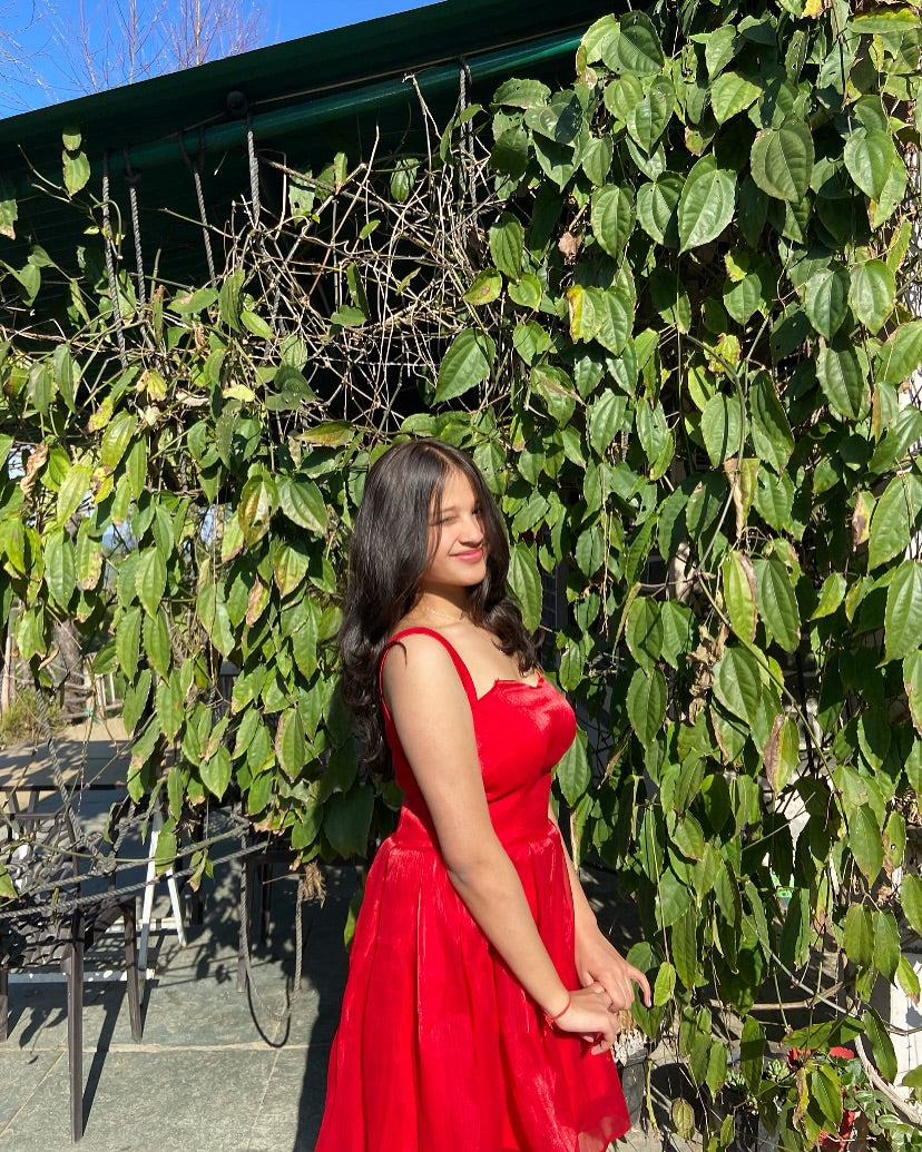 STUNNING SHINY RED DRESS