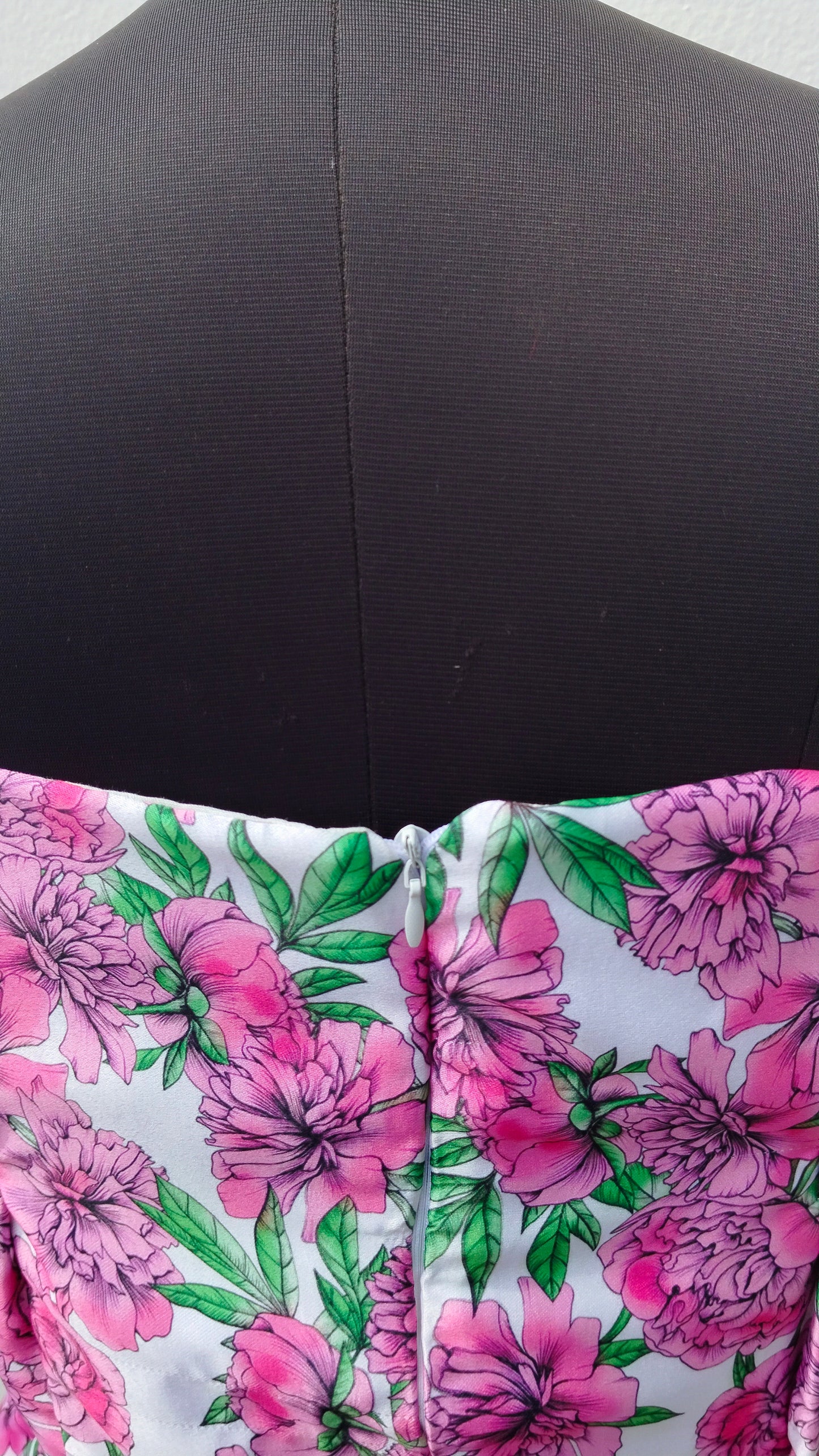 PREMIUM SATIN ROSE PRINTED FLORAL FDRESS
