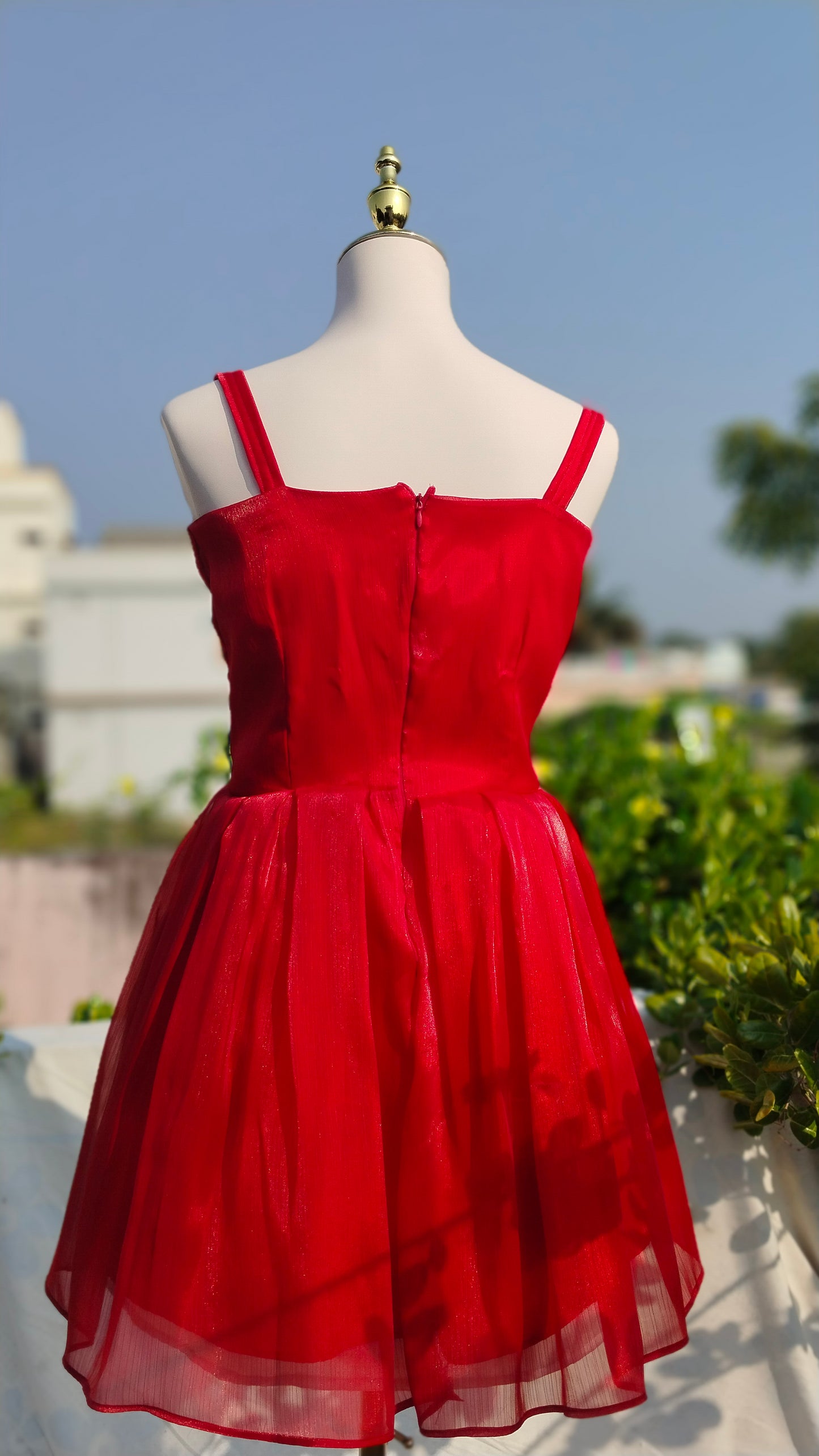 STUNNING SHINY RED DRESS