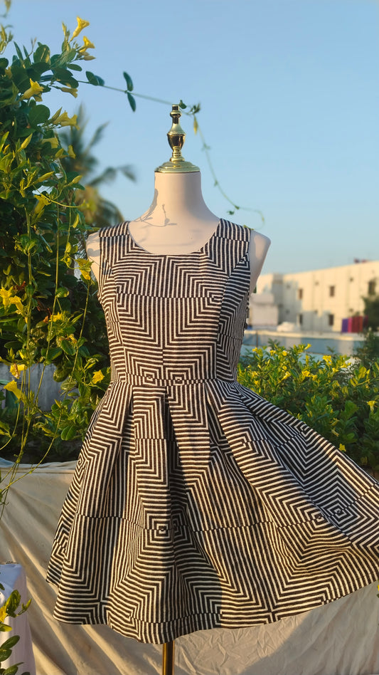 BLACK  & WHITE STRIPED DRESS
