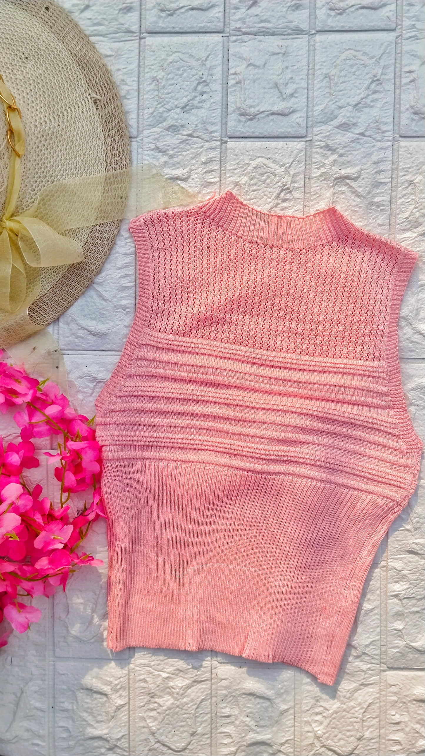 BABY PINK HALTER NECK CROP TOP
