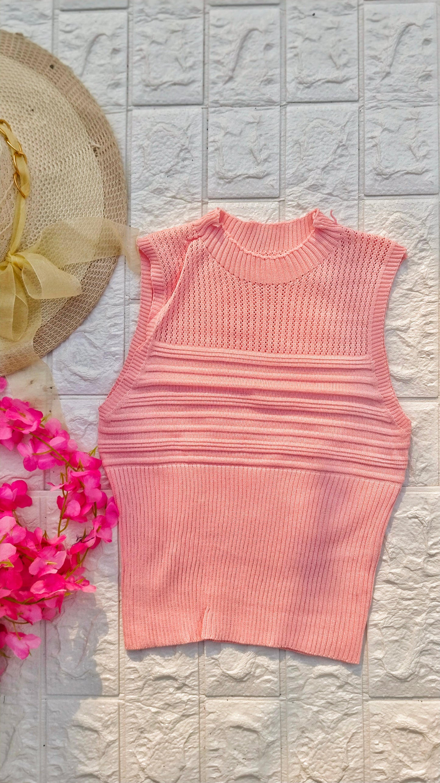 BABY PINK HALTER NECK CROP TOP