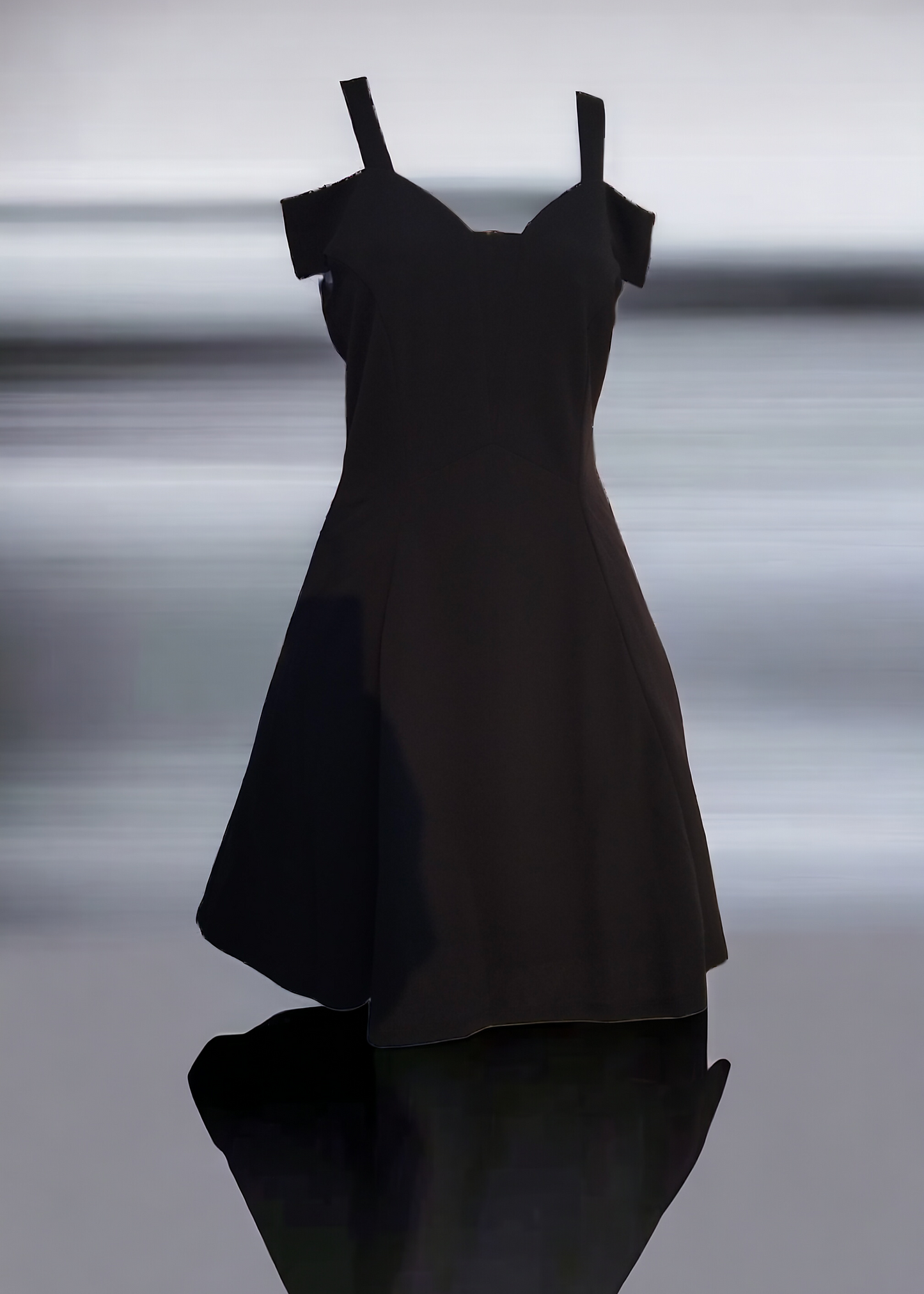 BLACK LYCRA A-LINE STANDARD LENGTH PARTY WEAR DRESS