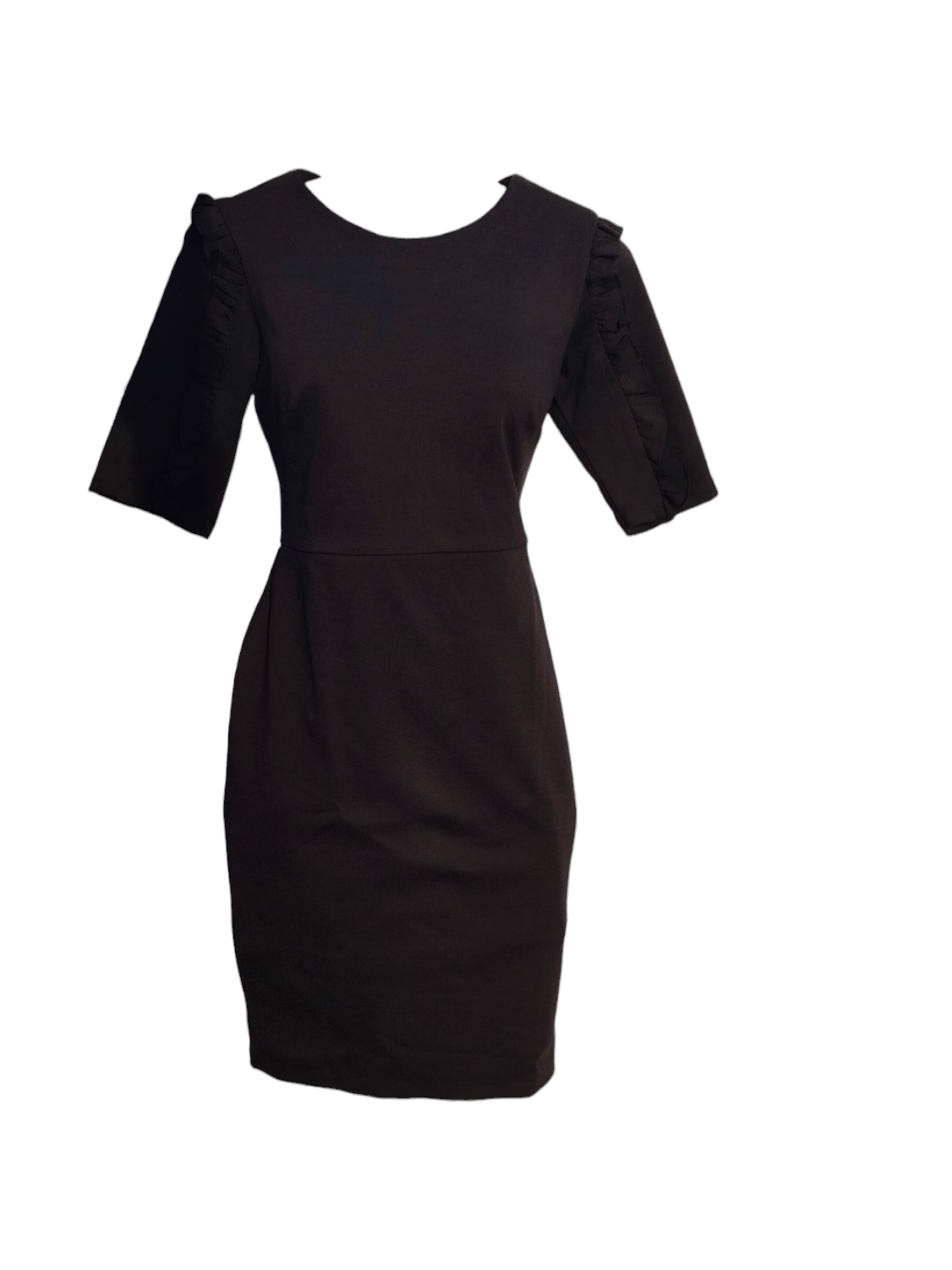SHEATH DRESS WITH RUFFLED PANELS