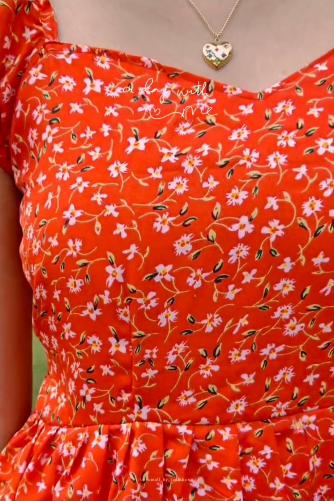 RED CREPE FLORAL PRINT SUMMER DRESS